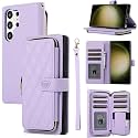 for Samsung Galaxy S25 Ultra Case Wallet, 6-Card Holder, Purple