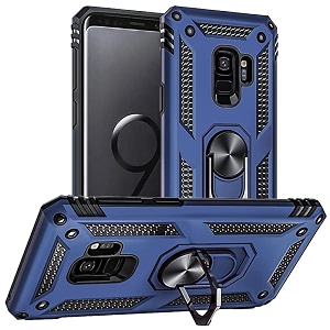 for samsung galaxy s9 case military grade 16ft drop tested ring shockproof protective phone case for samsung galaxy s9 blue