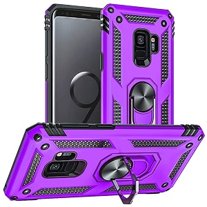 for samsung galaxy s9 case military grade 16ft drop tested ring shockproof protective phone case for samsung galaxy s9 purple