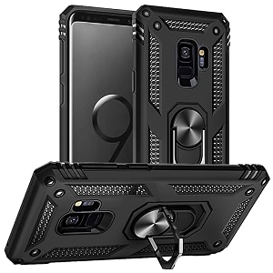 for samsung galaxy s9 case military grade 16ft drop tested ring shockproof protective phone case for samsung galaxy s9 black