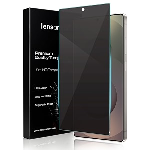 lensarmor samsung s25 ultra privacy borderless tempered glass  ultrasonic fingerprint compatible screen protector for galaxy s25 ultra 5g  premium privacy screen guard with 9h protection