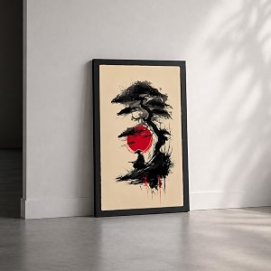 Samurai Bonsai Premium Framed Wall Poster