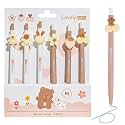 SAMVARDHAN Fancy Gel Pens for Kids, 6 Piece Retractable Gel Pen Set, Waterproof Gel Pens, for Students, Blue Ink, 3 Years + (Pack of 1)