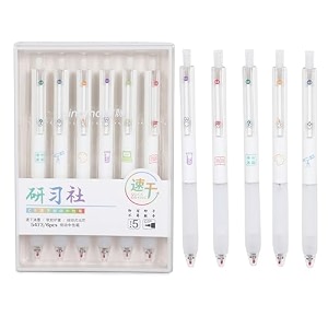 samvardhan plastic retractable gel pen set for boys amp girls smooth pens for writing class notes amp journal school stationery gift item for kids black ink set of 6 blk-5473
