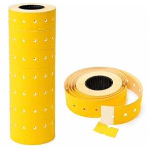samvardhan price labels paper tag mark sticker for mx-5500 price gun labeller 10 rolls yellow