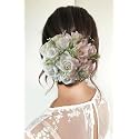 Samyak Beautiful Bridal Big Sized Hair Bun Handmade Juda Bun For Wedding Party Artificial Flowers Based Jumbo Sized Hair Piece Accessory Set Juda Decoration (White)