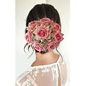 Samyak Beautiful Bridal Big Sized Hair Bun Handmade Juda Bun for Wedding Party Artificial Flowers Based Jumbo Sized Hair Piece Accessory Set Juda Decoration (Baby Pink)