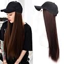 Samyak Unique cap with attached hair extension straight natural brown no need to go parlor Hat with Synthetic Hair Extension For Girls & Women