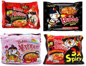 samyang noodles pack of 4 combocarbonara3xspicy2xspicystirfriedramen instant noodles 4 x 140 g