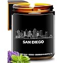 San Diego Candle, House Warming San Diego Themed Gifts for Men & Women, Unique Skyline and City Souvenirs for Her, Best Sentimental Gifts for Moving Away, Ideal for Birthday, Christmas, Gift-Ready