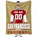 San Francisc0 Throw Blanket Personalized Name and Number Gifts for Men Women Kids Flannel Tapestry