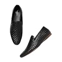 San Frissco Leather Basketweave Handcrafted Leather Slip-Ons