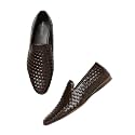 San Frissco Leather Basketweave Handcrafted Leather Slip-Ons