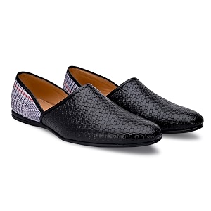 San Frissco Mens Embroidered Mojaris Casual Slip-On