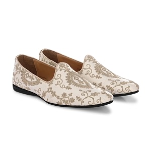 San Frissco Mens Embroidered Velvet Mojaris Casual