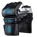 Sanabul Essential MMA Grappling Gloves (Black/Blue, Large/X-Large)