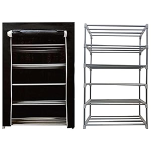 multipurpose rustproof shoe rack metal plastic shoe rack foldable wide storage rack for shoes toys easy to move amp assemble rustproof5 shelvesbrown cm