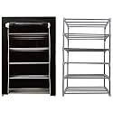 Multipurpose Rustproof Shoe Rack Metal, Plastic Shoe Rack, Foldable Wide Storage Rack for Shoes. Toys, Easy to Move &amp; Assemble (Rustproof)(5 Shelves)(Brown), Cm