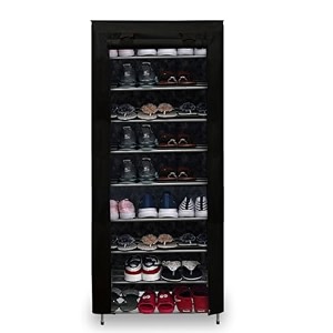 multipurpose rustproof shoe rack metal foldable wide storage rack for shoes toys easy to move amp assemble 9 shelvesblack cm