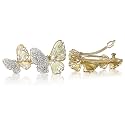 Sanas Butterfly Hair Accessories For Women Korean Fancy Clips (1Pc) Butterfly Clips For Hair Accessories For Women Wedding Traditional Barrette Hair Clips For Woman Stylish (1Pc) (Champagne Gold)