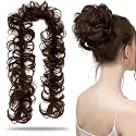 Sanas Frill Hair Extensions (1Pc) Elastic Stretchable Synthetic Frill Add Volume Wavy Messy Juda Bun Ponytail Maker DIY Hair Styles for Women And Girls (1Pc) (Blonde)