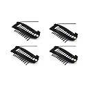 Sanas Hair Extension Clips For Women (4Pcs) Dupatta Clips For Brides (10 Teeth) Safety Pins For Women Saree Pallu &amp; Dupatta Pin For Head Bridal Safety &amp; Hijab Hair Pins (4Pcs) (Black)