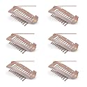 Sanas Hair Extension Clips For Women (6Pcs) Dupatta Clips For Brides (10 Teeth) Dupatta Safety Pins For Women Saree Pallu Pin For Head Bridal Dupatta Setting Clip Safety Hijab Hair Pins (6Pcs) (Brown)