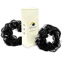 Sanas Hair Extensions For Women Black (2Pcs) Premium Synthetic Hair Bun Accessories For Women Traditional Fake Hair Scrunchies For Woman Juda Accessories For Woman (2Pcs) (Realistic Black Shade)