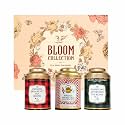 Sancha Tea Boutique, Bloom Collection Tea Gift Box | English Breakfast, Darjeeling & Masala Chai | 3 x 25 Pyramid Tea Bags | Premium Floral Gift Box with Golden Ribbon & Carry Bag