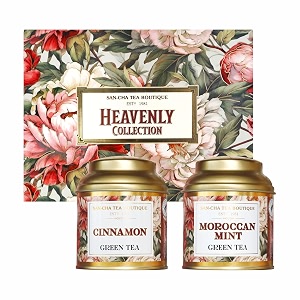 sancha tea boutique heavenly collection tea gift box cinnamon amp moroccan mint green teas loose leaf tea assortment pack detox gift of health100gram