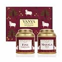 Sancha Tea Boutique, Vanya Collection, Tea Gift Box, Roasted Darjeeling & Masala Chai, 50g x 2 Loose Leaf Teas, Premium Indian Gift Hamper