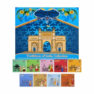 sancha tea gift box traditions of india collection gateway of edition festive hamper with 9 assorted teas 225gms loose leaf