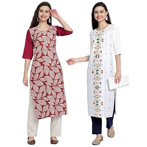 Womens Crepe Regular Kurta