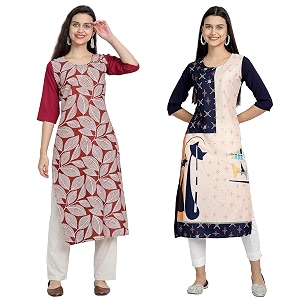 Womens Crepe Regular Kurta