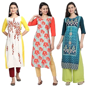 Womens Crepe Straight Kurta