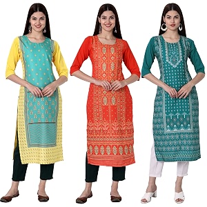 Womens Crepe Straight Kurta