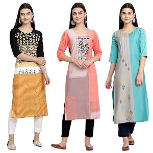 Womens Crepe Straight Kurta