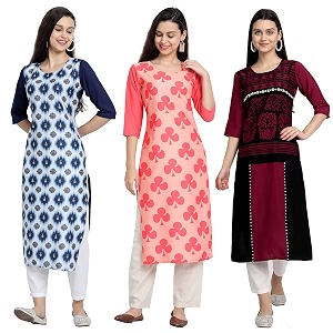 Womens Crepe Straight Kurta