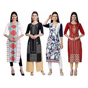 Womens Crepe Straight Kurta