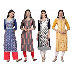 Womens Crepe Straight Kurta