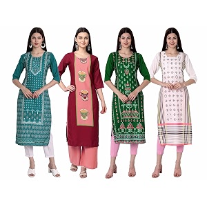 Womens Crepe Straight Kurta