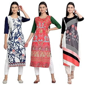 Womens Crepe Straight Kurta