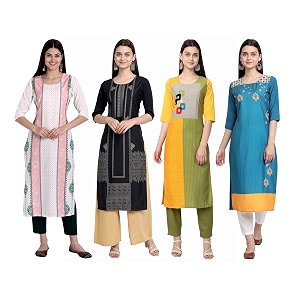 Womens Crepe Straight Kurta