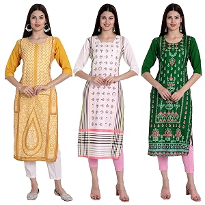 Womens Crepe Straight Kurta
