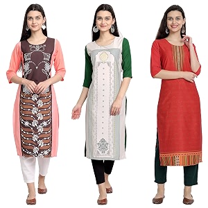 Womens Crepe Straight Kurta