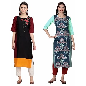 Womens Crepe Straight Kurta