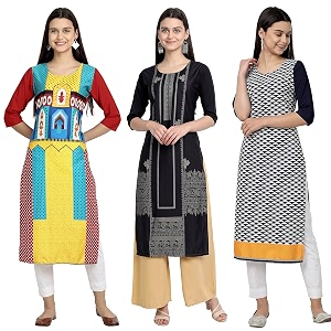 Womens Crepe Straight Kurta