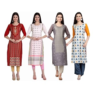 Womens Crepe Straight Kurta