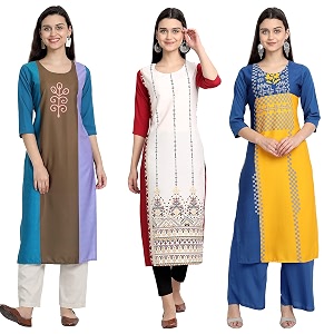 Womens Crepe Straight Kurta
