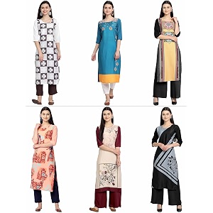 Womens Crepe Straight Kurta